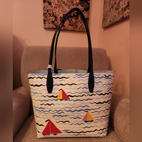 ♠️Kate Spade♠️$399 RETAIL Set Sail Large Tote w/matching wristlet. NWT - Picture 5 of 15